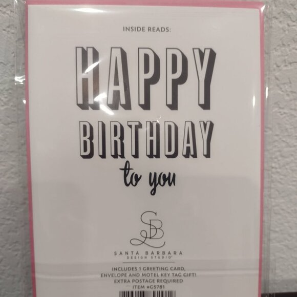 Set of 2, Best Babes Birthday Card with Vintage Inspired Motel Keychain - Picture 2 of 3